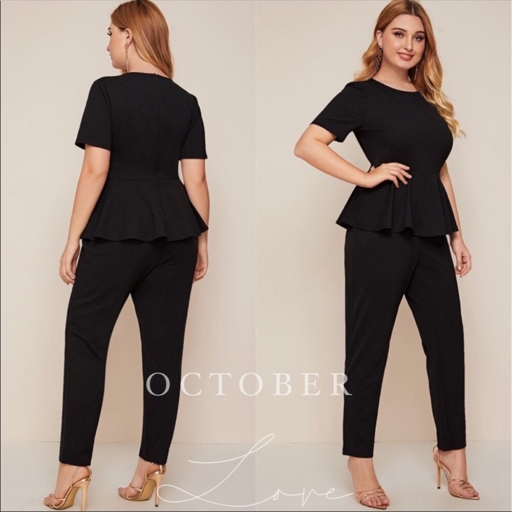 Priced @ Cost! Classic Black Plus-Size Jumpsuit - Picture 2 of 3